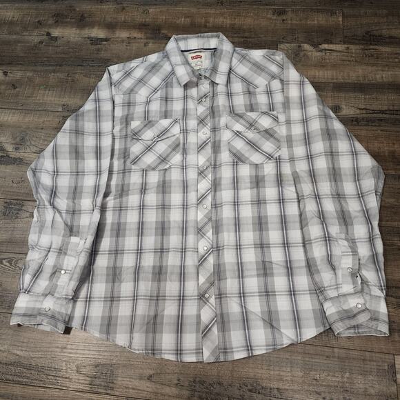 Levi's long sleeve "Button up" shirt with pearl snaps men's size XL 2193 - Picture 1 of 5
